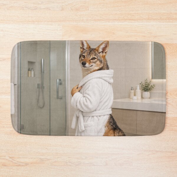 Item preview, Jackal White Bathrobe designed and sold by Sillytoe.