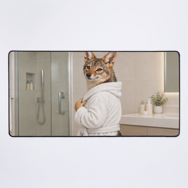 Item preview, Jackal White Bathrobe designed and sold by Sillytoe.