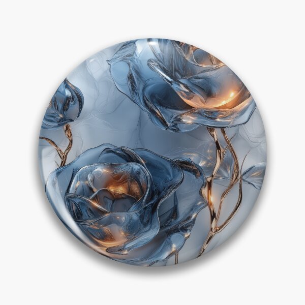 Item preview, Blue Glass Roses with Gold Stems designed and sold by AuraBinge.