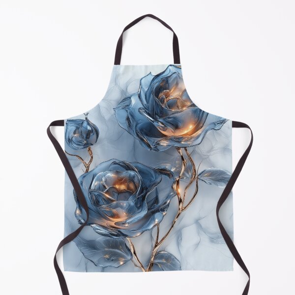 Item preview, Blue Glass Roses with Gold Stems designed and sold by AuraBinge.