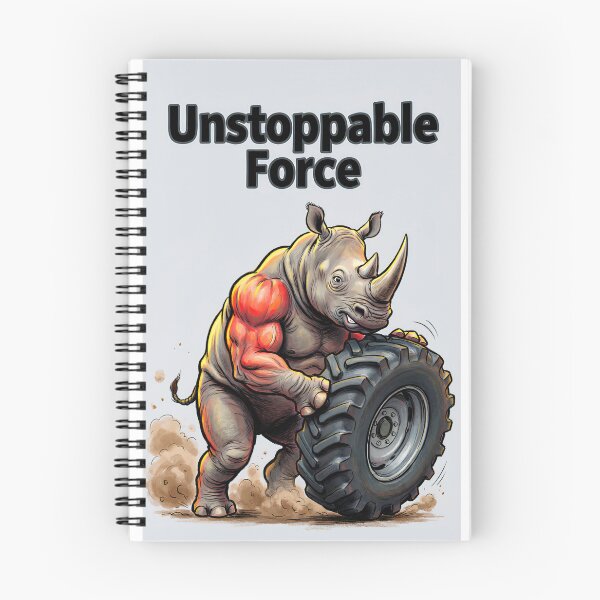 Item preview, Crossfit Rhino "Unstoppable Force" - Motivational Illustration of a Rhino Flipping a Giant Tire designed and sold by fastansic.