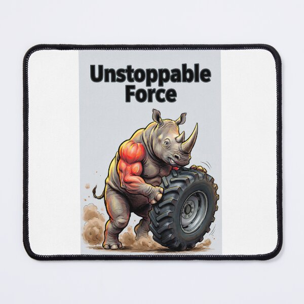 Item preview, Crossfit Rhino "Unstoppable Force" - Motivational Illustration of a Rhino Flipping a Giant Tire designed and sold by fastansic.