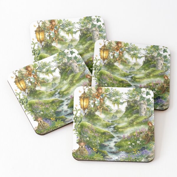 Item preview, Enchanted Fairy Village Magical Stream Fantasy⁠ designed and sold by VibeDistrictLab.
