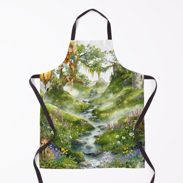 Item preview, Enchanted Fairy Village Magical Stream Fantasy⁠ designed and sold by VibeDistrictLab.