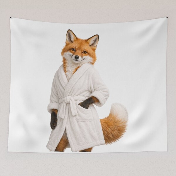 Item preview, Red Fox Fluffy Bathrobe designed and sold by Sillytoe.