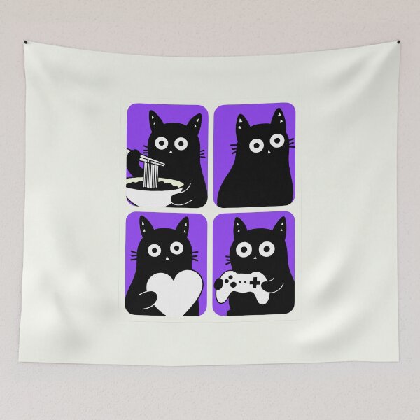 Item preview, Black Cats in Every Square designed and sold by DibujandoPorfa.