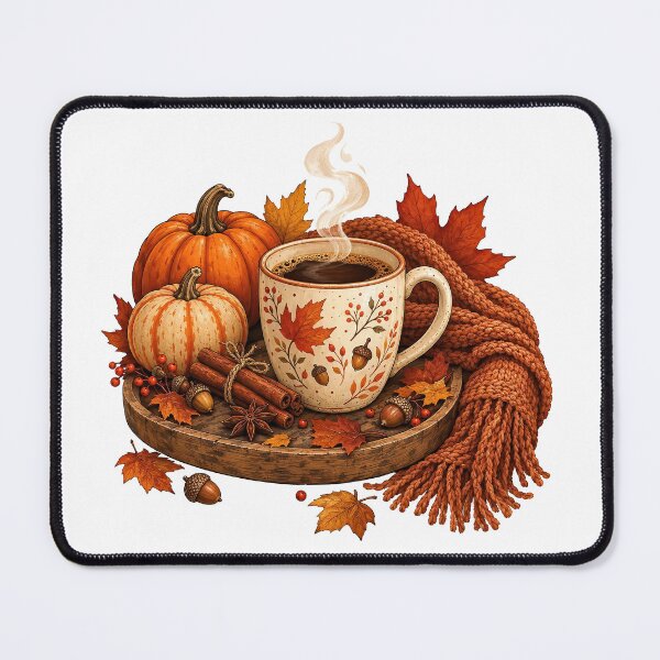 Item preview, Cozy Autumn Coffee with Pumpkins and Spices designed and sold by katerynaS99.