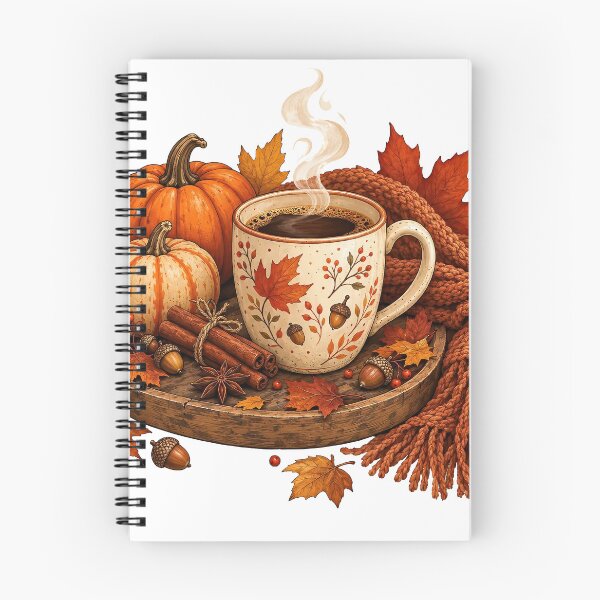 Item preview, Cozy Autumn Coffee with Pumpkins and Spices designed and sold by katerynaS99.