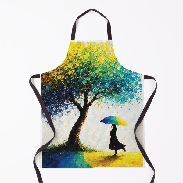 Item preview, Woman Under the Rainbow Tree – Textured Oil Painting designed and sold by RamyGallery.