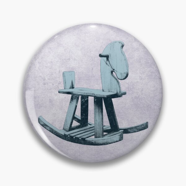 Item preview, Antique Wooden Rocking Horse Folk Toy Design Blue designed and sold by Ghoul Enterprises.