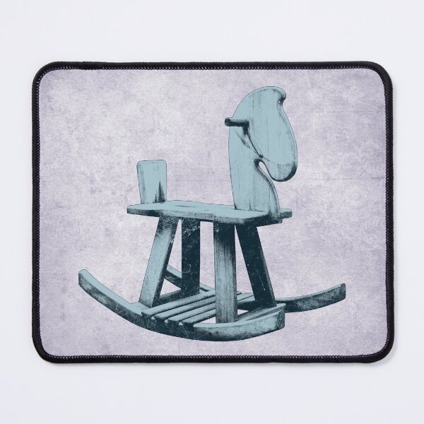 Item preview, Antique Wooden Rocking Horse Folk Toy Design Blue designed and sold by Ghoul Enterprises.