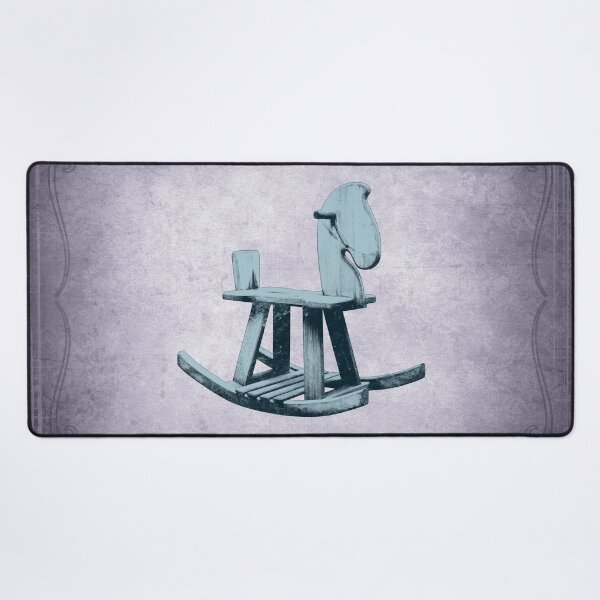 Item preview, Antique Wooden Rocking Horse Folk Toy Design Blue designed and sold by Ghoul Enterprises.