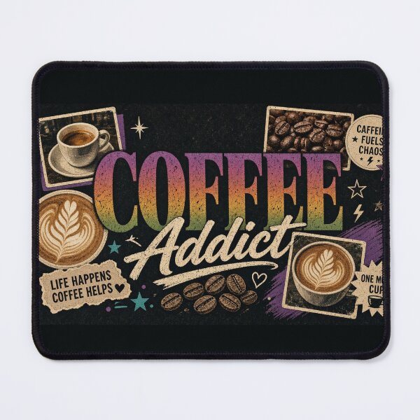 Item preview, Bootleg Coffee Addict 90s Collage Tee designed and sold by GSideArtStore.