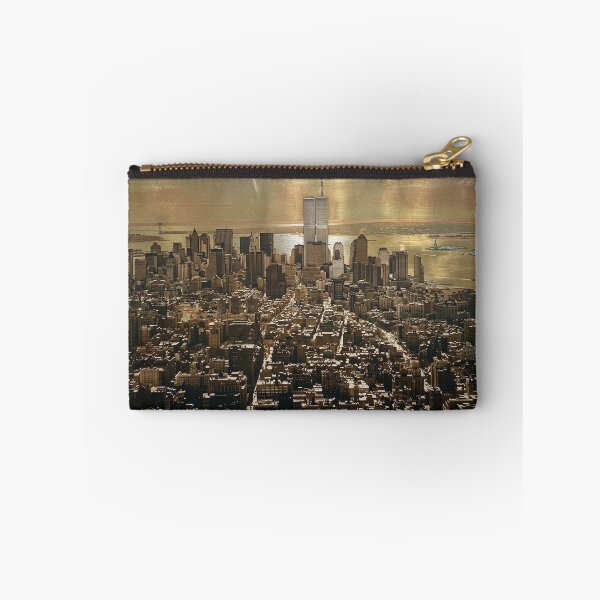 Item preview, Vintage New York Skyline Metallic Style Lithograph - Lower Manhattan & World Trade Center  designed and sold by CleverCulture.