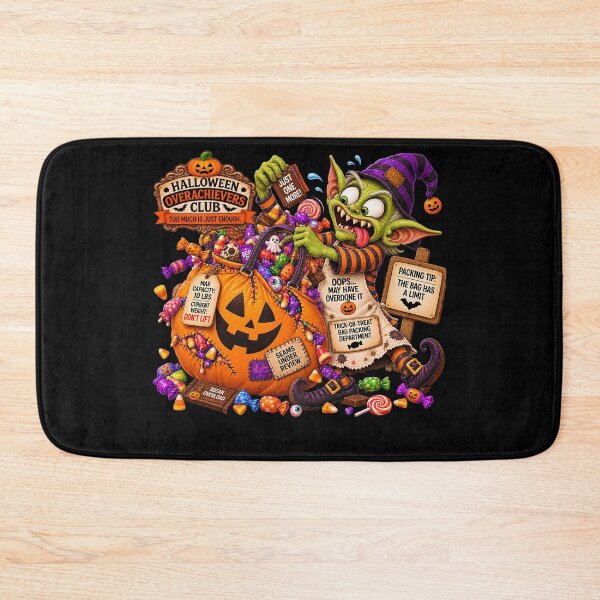 Item preview, ⚡HALLOWEEN OVERACHIEVERS CLUB -  Goblin Candy Chaos - Trick-or-Treat Bag Packing Department - dark version designed and sold by WheelieGdArt.