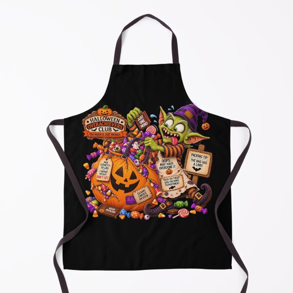 Item preview, ⚡HALLOWEEN OVERACHIEVERS CLUB -  Goblin Candy Chaos - Trick-or-Treat Bag Packing Department - dark version designed and sold by WheelieGdArt.