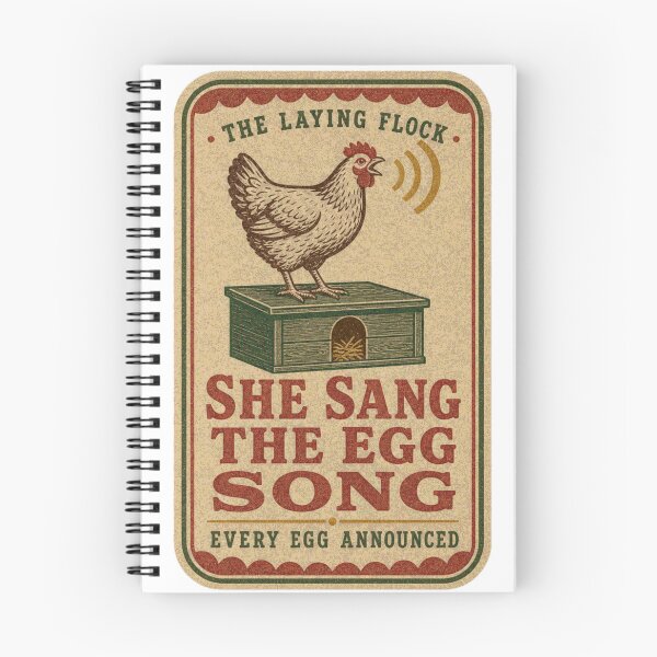 Item preview, She Sang The Egg Song chicken label designed and sold by BoosterShop.