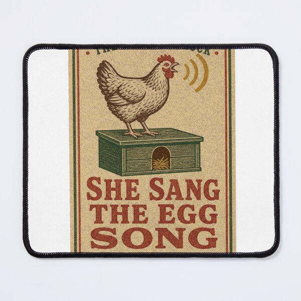 Item preview, She Sang The Egg Song chicken label designed and sold by BoosterShop.