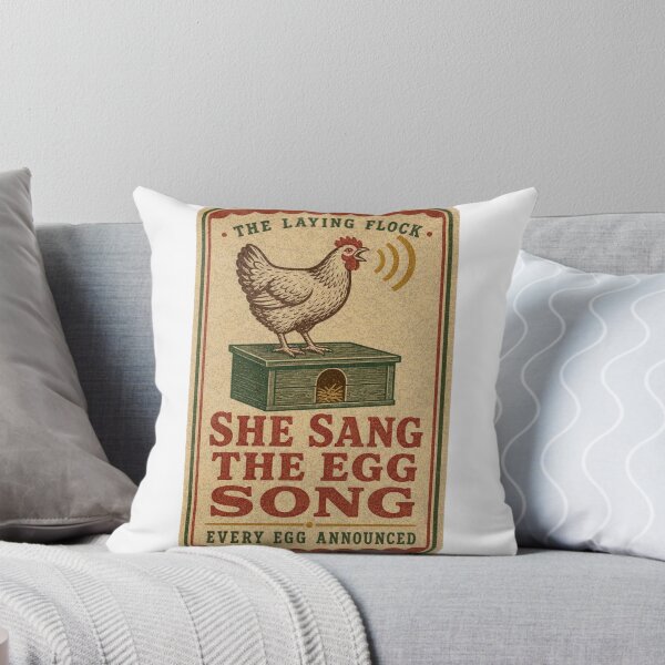 Item preview, She Sang The Egg Song chicken label designed and sold by BoosterShop.