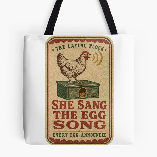 Item preview, She Sang The Egg Song chicken label designed and sold by BoosterShop.