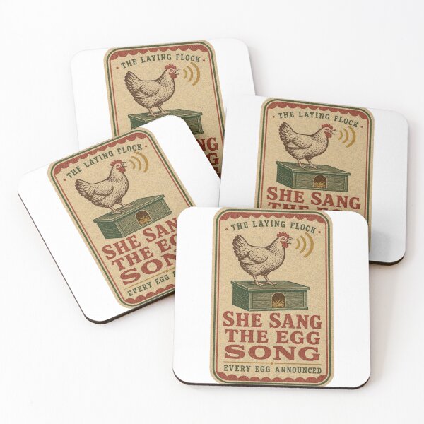 Item preview, She Sang The Egg Song chicken label designed and sold by BoosterShop.