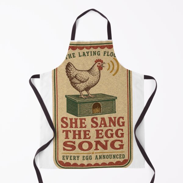 Item preview, She Sang The Egg Song chicken label designed and sold by BoosterShop.