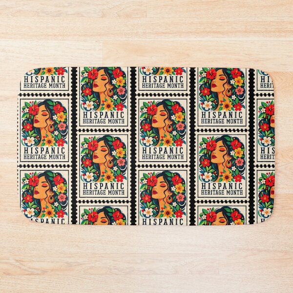 Item preview, Hispanic Heritage Month Flowers Stamp Latin American Women designed and sold by OddityVault.