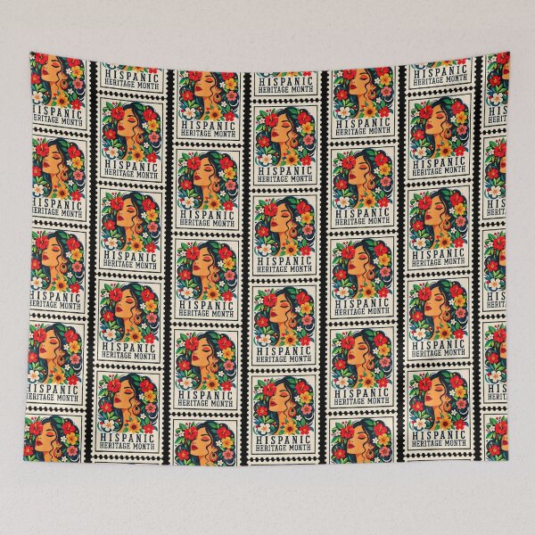 Item preview, Hispanic Heritage Month Flowers Stamp Latin American Women designed and sold by OddityVault.