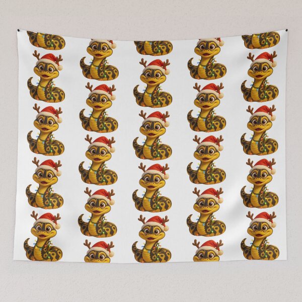 Item preview, Yellow Belly Ball Python Christmas Antlers designed and sold by Sillytoe.