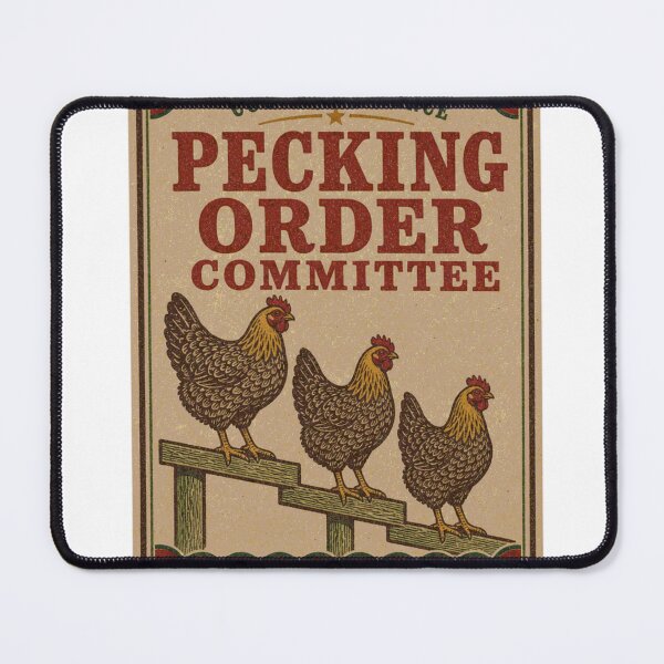Item preview, Pecking Order Committee Funny Chicken Label designed and sold by BoosterShop.
