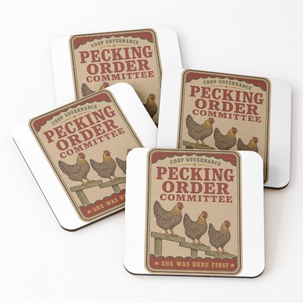 Item preview, Pecking Order Committee Funny Chicken Label designed and sold by BoosterShop.