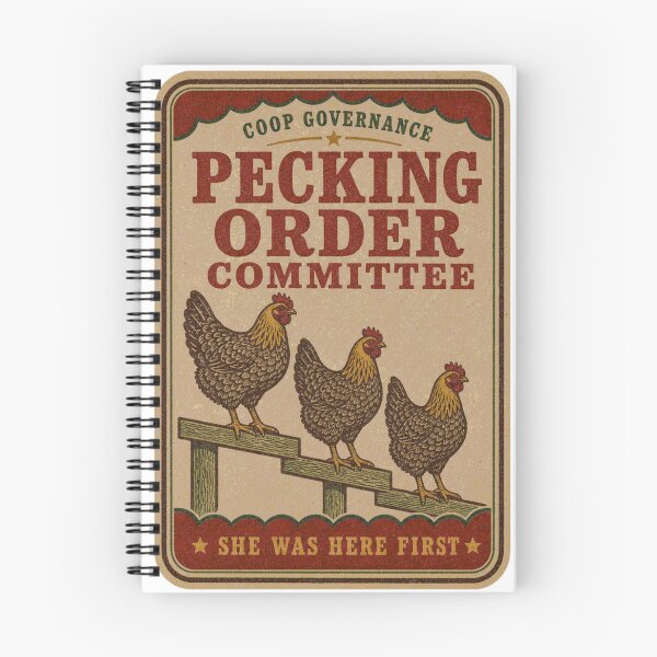 Item preview, Pecking Order Committee Funny Chicken Label designed and sold by BoosterShop.