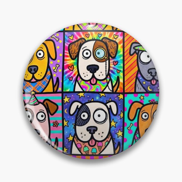Artikelvorschau, Buntes, lustiges Hunde-Pop-Art-Muster entworfen und verkauft von El Mundo de Nalito..
