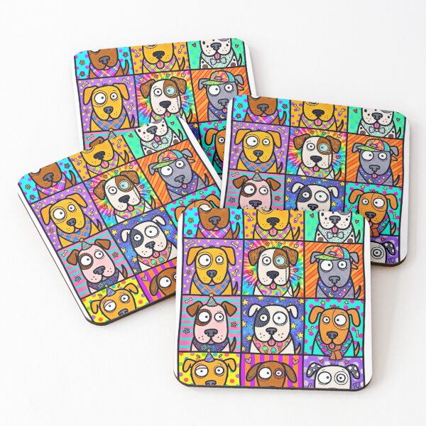 Item preview, Colorful Funny Dogs Pop Art Pattern designed and sold by El Mundo de Nalito..