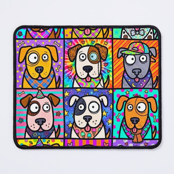 Item preview, Colorful Funny Dogs Pop Art Pattern designed and sold by El Mundo de Nalito..