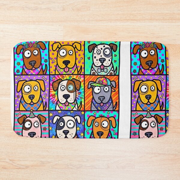 Item preview, Colorful Funny Dogs Pop Art Pattern designed and sold by El Mundo de Nalito..