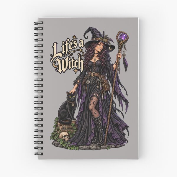 Item preview, Life’s a Witch – Medieval Gothic Witch & Black Cat designed and sold by OzyWear.