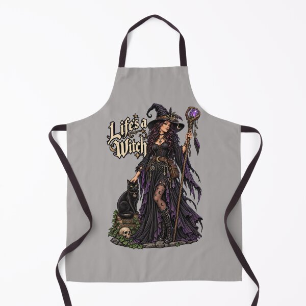 Item preview, Life’s a Witch – Medieval Gothic Witch & Black Cat designed and sold by OzyWear.