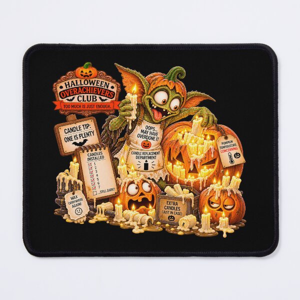 Item preview, ⚡HALLOWEEN OVERACHIEVERS CLUB - Gremlin Pumpkin Candle Replacement Department - dark version designed and sold by WheelieGdArt.