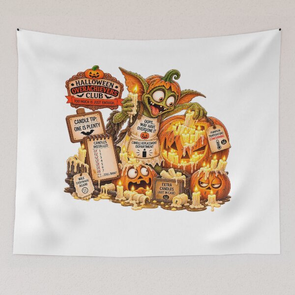 Item preview, ⚡HALLOWEEN OVERACHIEVERS CLUB -  Gremlin Pumpkin Candle Replacement Department designed and sold by WheelieGdArt.