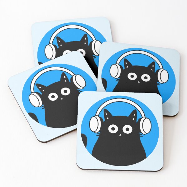 Item preview, Midnight Beats — Black Cat Music Lover designed and sold by DibujandoPorfa.