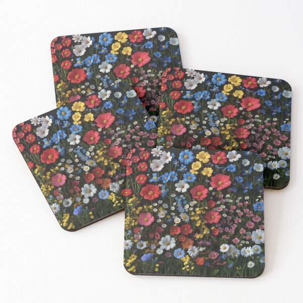 Item preview, Colorful Wildflower Meadow on Black designed and sold by AuraBinge.