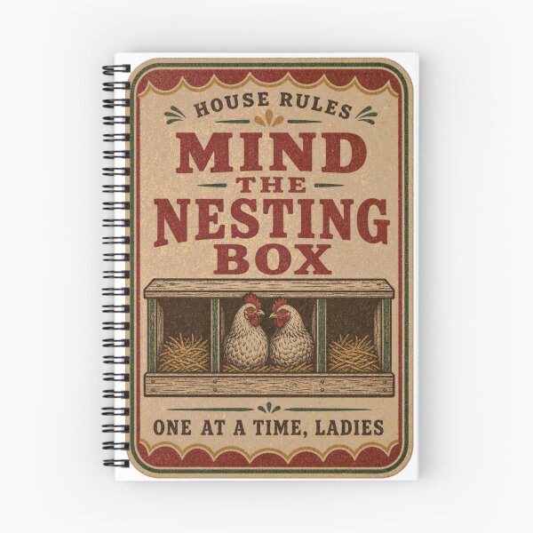 Item preview, Mind The Nesting Box Funny Chicken Coop Label designed and sold by BoosterShop.