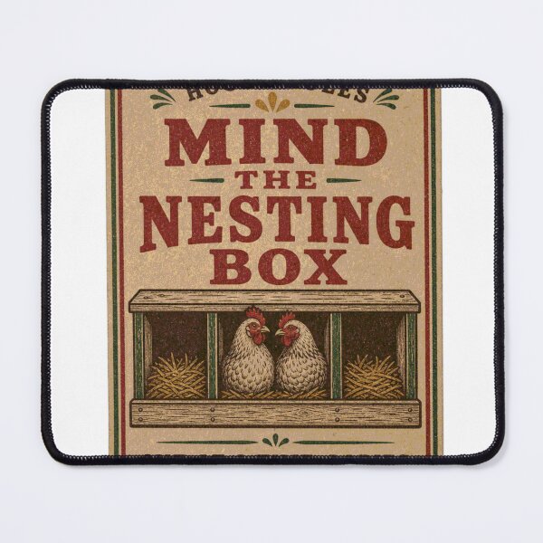 Item preview, Mind The Nesting Box Funny Chicken Coop Label designed and sold by BoosterShop.