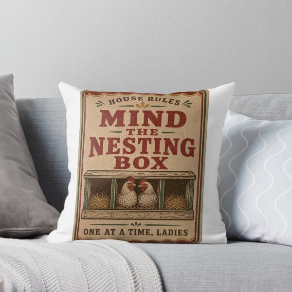 Item preview, Mind The Nesting Box Funny Chicken Coop Label designed and sold by BoosterShop.