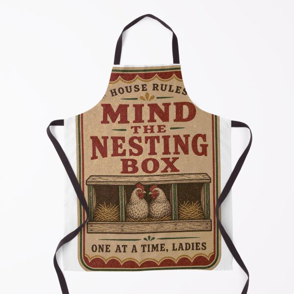 Item preview, Mind The Nesting Box Funny Chicken Coop Label designed and sold by BoosterShop.