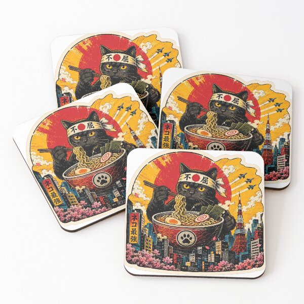 Item preview,  Black Cat Ramen Retro Tokyo Food Art designed and sold by BadCatSupply.