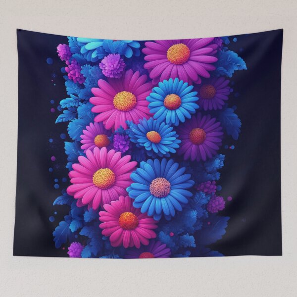 Item preview, Neon Pink and Blue Daisy Bouquet designed and sold by AuraBinge.