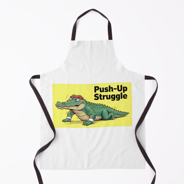 Item preview, Crocodile on Lizards "Push-Up Struggle" - Funny Illustration of an Alligator Doing Push-Ups designed and sold by fastansic.