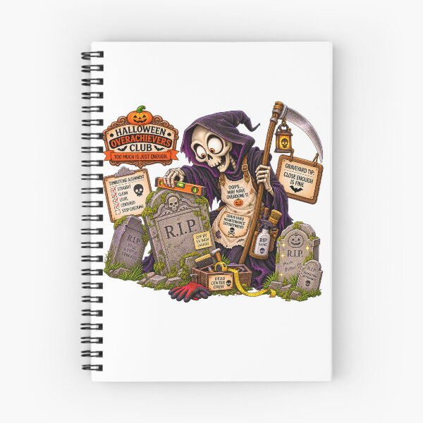 Item preview, ⚡HALLOWEEN OVERACHIEVERS CLUB -  Grim Reaper’s Graveyard Maintenance Department designed and sold by WheelieGdArt.